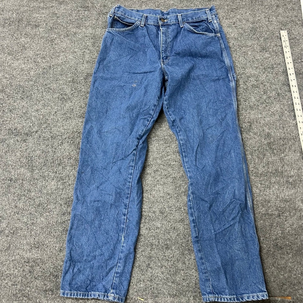 Dickies Carpenter Jeans Mens Size 36x34 Blue Cotton Relaxed Fit Workwear Utility